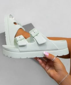 CIT LAUREL Chunky Buckle Sandals - Sage 11 CIT LAUREL Chunky Buckle Sandals - Sage