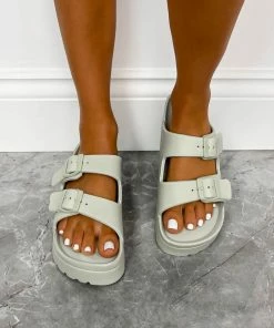 CIT LAUREL Chunky Buckle Sandals - Sage 12 CIT LAUREL Chunky Buckle Sandals - Sage
