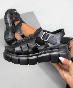CIT LENA Chunky Sandals - Black PU