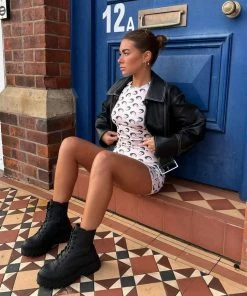 DMF LEVEL UP Chunky Lace Up Ankle Boots - Black