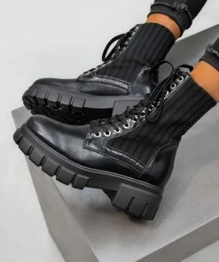 DMF LILI Chunky Ankle Boots - Black SHOES