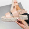 CIT SHOES LILOU Chunky Espadrille Sandals - Nude