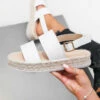 CIT LILOU Chunky Espadrille Sandals - White