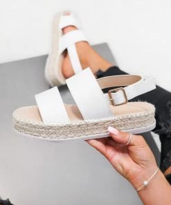 CIT LILOU Chunky Espadrille Sandals - White