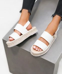 CIT LILOU Chunky Espadrille Sandals - White