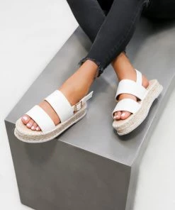 CIT LILOU Chunky Espadrille Sandals - White