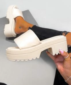 CIT LORELLA Chunky Platform Sandals - Beige