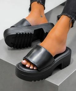 CIT LORELLA Chunky Platform Sandals - Black