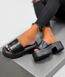 CIT LORELLA Chunky Platform Sandals - Black