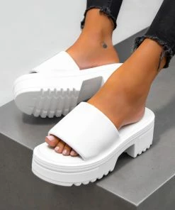 CIT LORELLA Chunky Platform Sandals - White