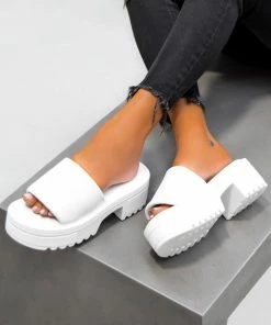 CIT LORELLA Chunky Platform Sandals - White