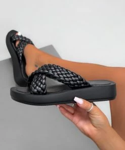 NDS SHOES LULA Chunky Plait Sandals - Black