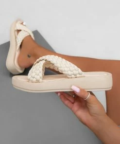 NDS LULA Chunky Plait Sandals - Nude SHOES