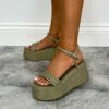 CIT SHOES MACEY Chunky Platform Sandals - Sage PU