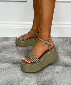 CIT SHOES MACEY Chunky Platform Sandals - Sage PU