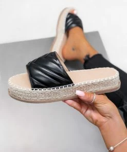 CIT MAITE Chunky Espadrille Sandals - Black