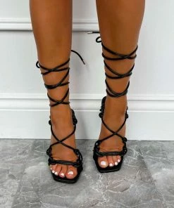 NDS MARILYN Lace Up Heels - Black