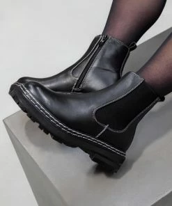 NDS SHOES MIA Chelsea Ankle Boots - Black PU