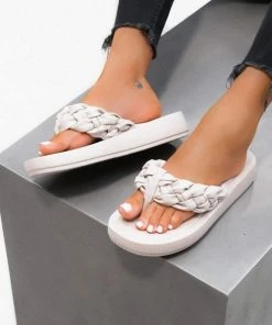 NDS SHOES MIMI Chunky Plait Toe Post Sandals - Nude