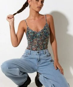 Motel Rocks Motel Conchita Crop Top - Floral CLOTHING