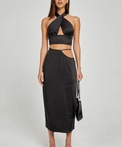 Motel Rocks Motel Gardy Midi Skirt - Black