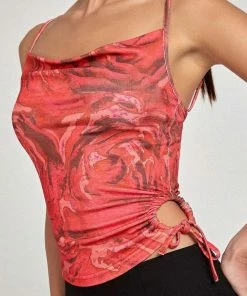 Motel Rocks CLOTHING Motel Pratiba Cami Top - Red