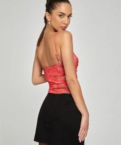 Motel Rocks CLOTHING Motel Pratiba Cami Top - Red