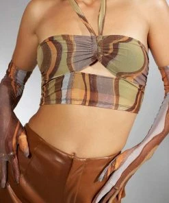 Motel Rocks Armelle Crop Top Earthy Gradient CLOTHING