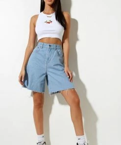 Motel Rocks Givas Strawberry Crop Top - White