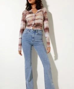 Motel Rocks Kelly Shirt Abstract Animal Print