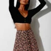 Motel Rocks Nusha Blossom Mini Skirt - Black/Pink