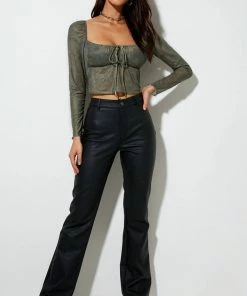 Motel Rocks Sanila Mesh Crop Top - Green