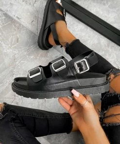 DMF SHOES NIA Sling Back Sandals - Black