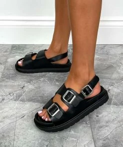 DMF SHOES NIA Sling Back Sandals - Black