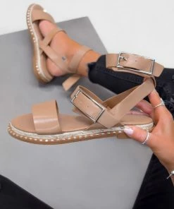 NDS SHOES ONA Buckle Espadrille Sandals - Mocha