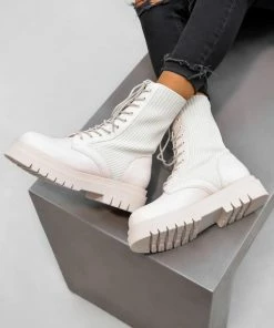 CIT ORLA Chunky Ankle Boots - Cream