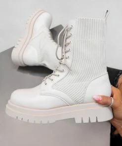 CIT ORLA Chunky Ankle Boots - Cream