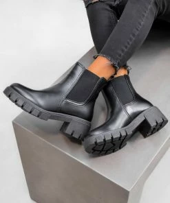 LIV ORLA Chelsea Ankle Boots - Black PU SHOES 7 LIV ORLA Chelsea Ankle Boots - Black PU SHOES