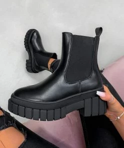 CIT OVER IT Chunky Platform Ankle Boots - Black