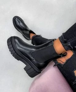 CIT OVER IT Chunky Platform Ankle Boots - Black
