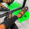 NDS PROGRESS Chunky Buckle Gladiator Sandals - Black