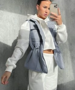 SWD CLOTHING Padded Gilet Waistcoat - Steel Grey