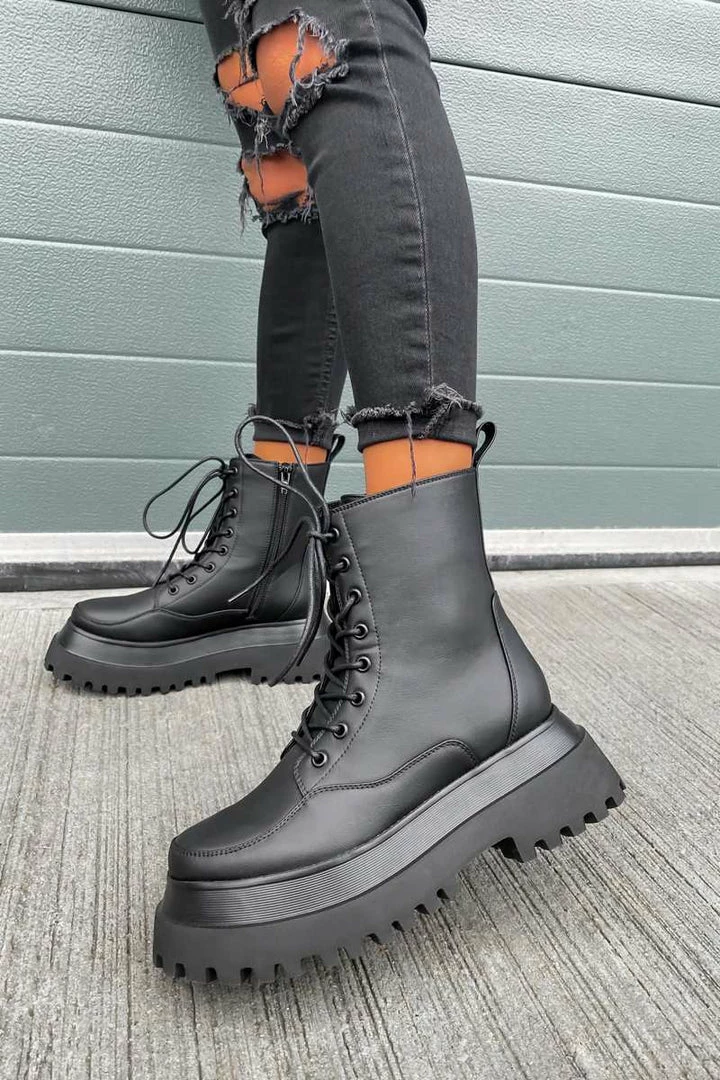 AJV RAPTOR Panelled Ankle Boots - Black 7 AJV RAPTOR Panelled Ankle Boots - Black