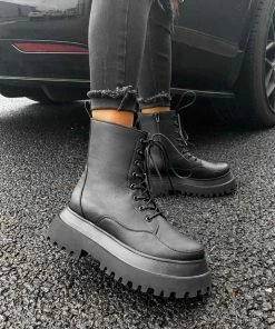 AJV RAPTOR Panelled Ankle Boots - Black