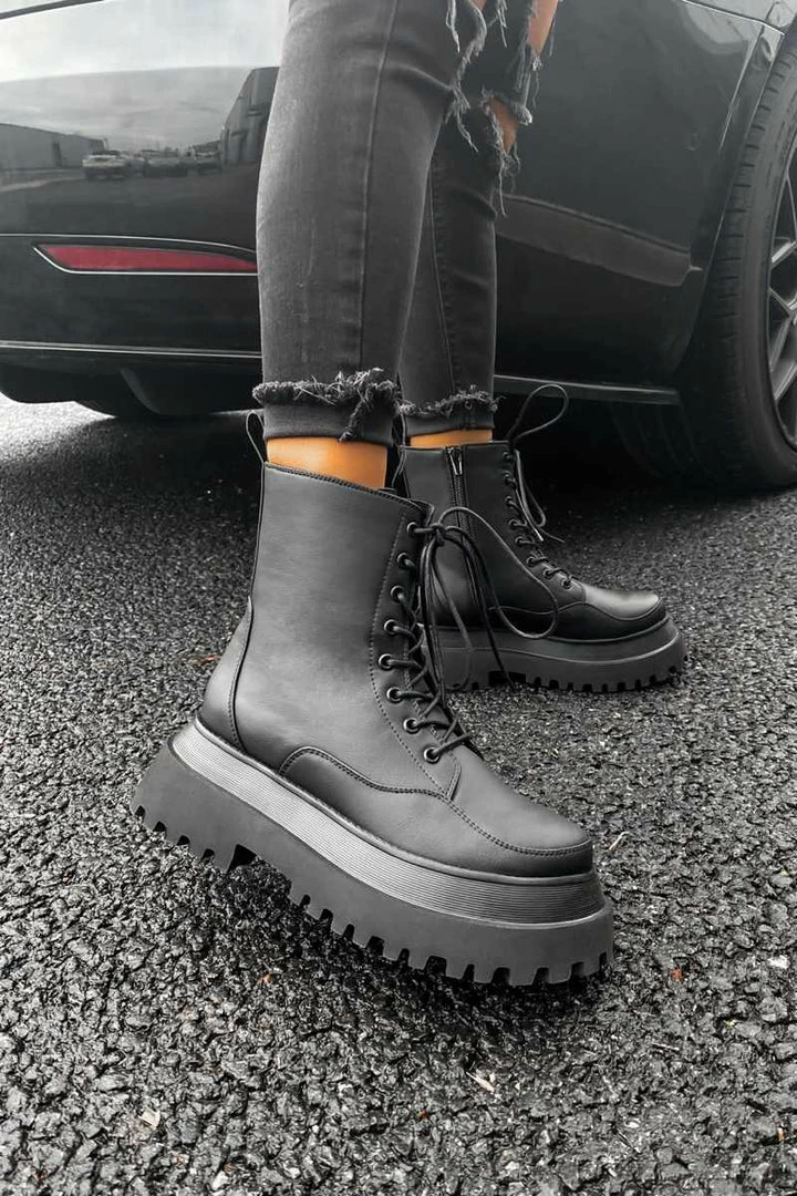 AJV RAPTOR Panelled Ankle Boots - Black 4 AJV RAPTOR Panelled Ankle Boots - Black