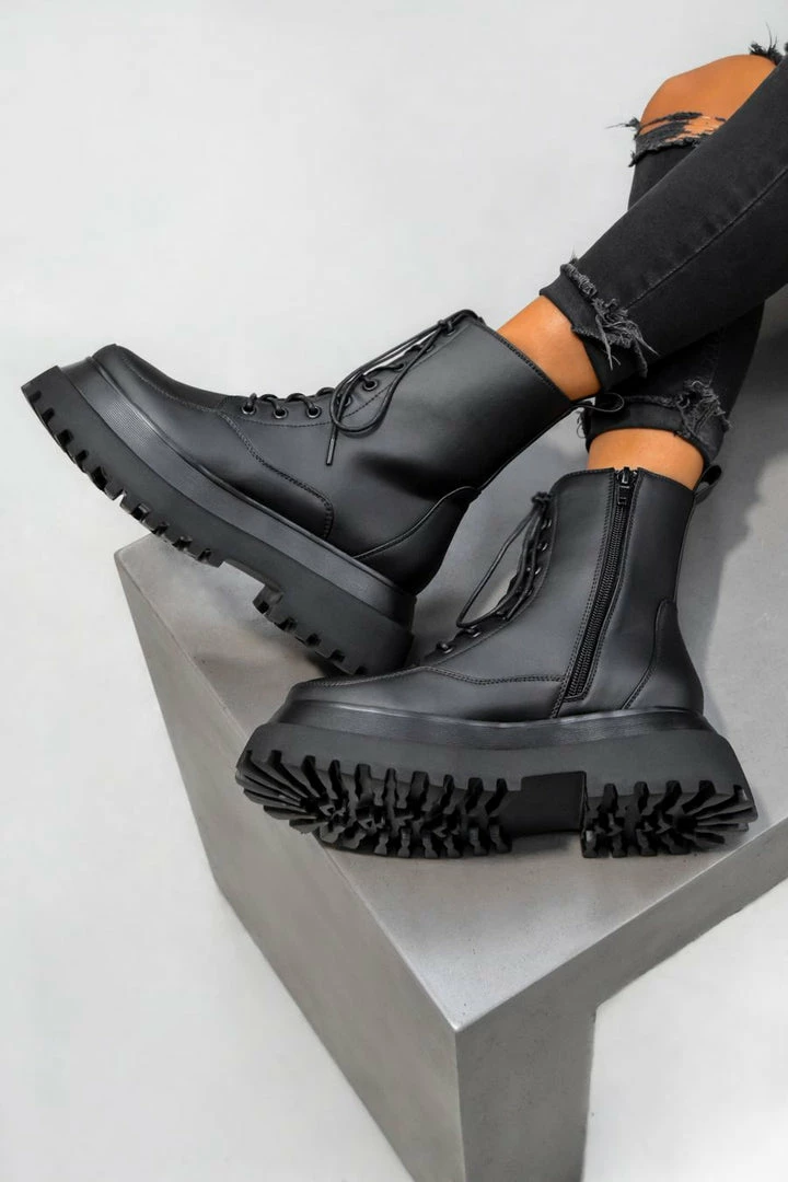 AJV RAPTOR Panelled Ankle Boots - Black 8 AJV RAPTOR Panelled Ankle Boots - Black