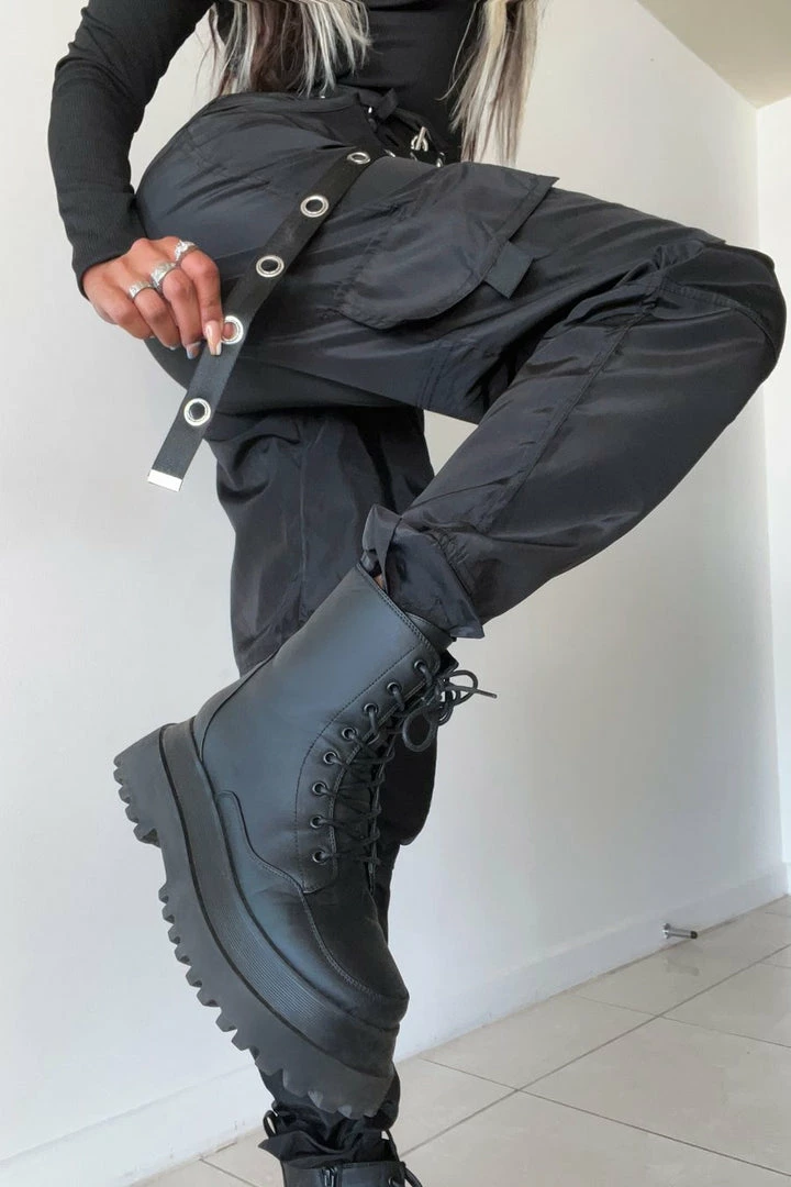 AJV RAPTOR Panelled Ankle Boots - Black 10 AJV RAPTOR Panelled Ankle Boots - Black