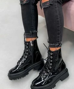 NDS REAKTOR Chunky Platform Ankle Boots - Black Patent SHOES 8 NDS REAKTOR Chunky Platform Ankle Boots - Black Patent SHOES