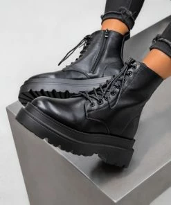 LIV REGULATE Chunky Ankle Boots - Black PU