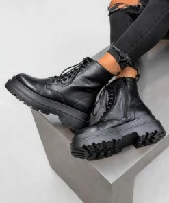 LIV REGULATE Chunky Ankle Boots - Black PU